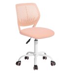 Chaise de bureau pour enfant rose  roulettes