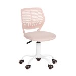 Chaise de bureau pour enfant rose  roulettes