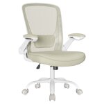 Chaise de bureau ergonomique en toile support lombaire rembourr beige