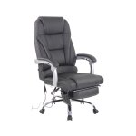 Chaise de bureau massant et r�glable en leder spaltleder noir