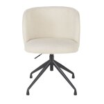 Chaise de bureau pivotante bouclettes blanches Chaise de bureau pivotante bouclettes blanches