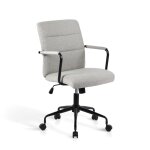 Chaise de bureau rglable en hauteur tissu gris 99x64x70 cm