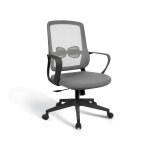 Chaise de bureau rglable en hauteur tissu gris et noir 107x66x61 cm