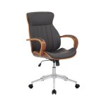 Chaise de bureau r�glable en pvc und synthetik noyer / marron