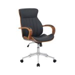 Chaise de bureau rglable en pvc und synthetik noyer / noir