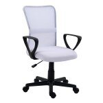 Chaise de bureau réglable en tissu blanc Chaise de bureau réglable en tissu blanc