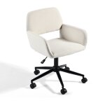 Chaise de bureau scandinave tissu beige pivotante hauteur réglable Chaise de bureau scandinave tissu beige pivotante hauteur réglable