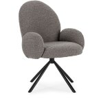 Chaise de bureau en tissu bouclette et m�tal - gris