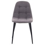 Chaises capitonnées (x4) avec pieds en métal, gris / noir Chaises capitonnées (x4) avec pieds en métal, gris / noir