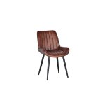 Chaise en cuir marron avec pieds en m�tal