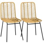 Chaises de cuisine design bohme rsine tresse et mtal jaune