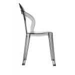 Chaise design en plastique gris transparent Chaise design en plastique gris transparent