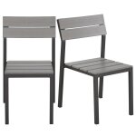 Chaises  dner de jardin en composite gris clair et aluminium gris anthracite (x2)