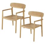 Chaises  dner de jardin professionnelles en bois d'acacia (x2)