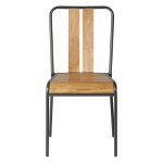 Chaise d'colier chne et mtal bross manhattan