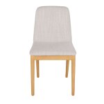 Chaise écrue et pieds en bois d'hévéa Chaise écrue et pieds en bois d'hévéa