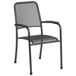 Chaise empilable en acier gris