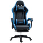 Chaise gaming dossier inclinable  135 polyurthane noir et bleu