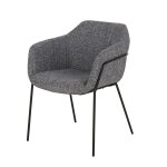 Chaise gris chiné et acier noir Chaise gris chiné et acier noir