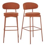 Chaises hautes de bar orange �cureuil (x2) h78