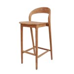 Chaise haute de bar en teck Chaise haute de bar en teck