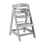 Chaise haute bébé évolutive en bois laqué gris taupe Chaise haute bébé évolutive en bois laqué gris taupe
