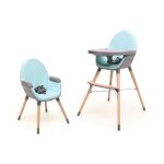 Chaise haute bébé évolutive gris et azur 2 hauteurs Chaise haute bébé évolutive gris et azur 2 hauteurs