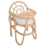 Chaise haute pour bb en rotin naturel