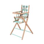 Chaise haute extra - pliante hybride bicolore vert d'eau Chaise haute extra - pliante hybride bicolore vert d'eau