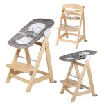 Chaise haute avec transat, natural - gris Chaise haute avec transat, natural - gris