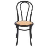 Chaises en hêtre finition noire et assise rotin - lot de 2 Chaises en hêtre finition noire et assise rotin - lot de 2
