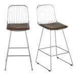 Chaises pour lot central en acier chrom (x2) h65