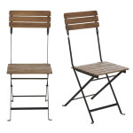 Chaises de jardin en acacia massif et m�tal noir (x2)