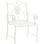 Chaise de jardin avec accoudoirs en mtal blanc