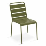 Chaise de jardin en mtal vert kaki