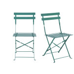 Chaises de jardin pliables en acier vert (x2)