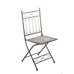 Chaise de jardin pliable en mtal bronze