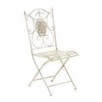 Chaise de jardin pliable en mtal crme antique