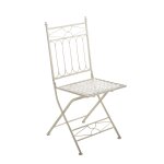 Chaise de jardin pliable en mtal crme antique