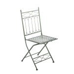 Chaise de jardin pliable en mtal vert antique