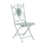 Chaise de jardin pliable en mtal vert antique