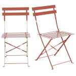 Chaises de jardin pliantes en acier terracotta (x2)