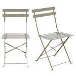 Chaises de jardin pliantes en acier vert kaki (x2)