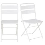 Chaise de jardin pliante en métal blanc x2) Chaise de jardin pliante en métal blanc x2)