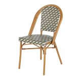Chaise de jardin professionnelle en rsine tresse recycle blanche et verte