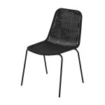 Chaise de jardin en rsine recycle et mtal noir