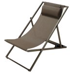 Chaise longue / chilienne pliante en métal taupe Chaise longue / chilienne pliante en métal taupe