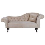 Chaise longue côté droit velours beige Chaise longue côté droit velours beige