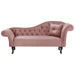 Chaise longue ct droit velours rose