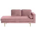 Chaise longue côté droit velours rose Chaise longue côté droit velours rose